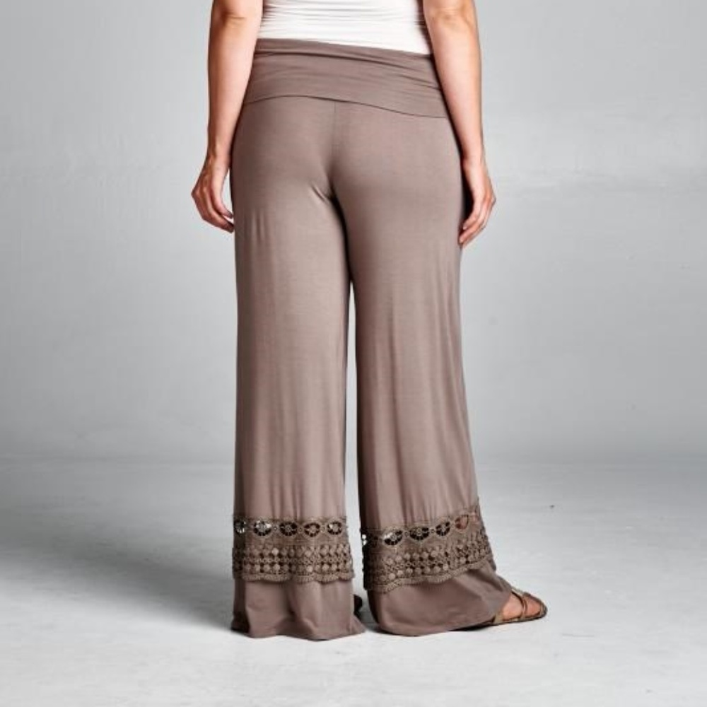 Plus Size Lace Bottom Pants